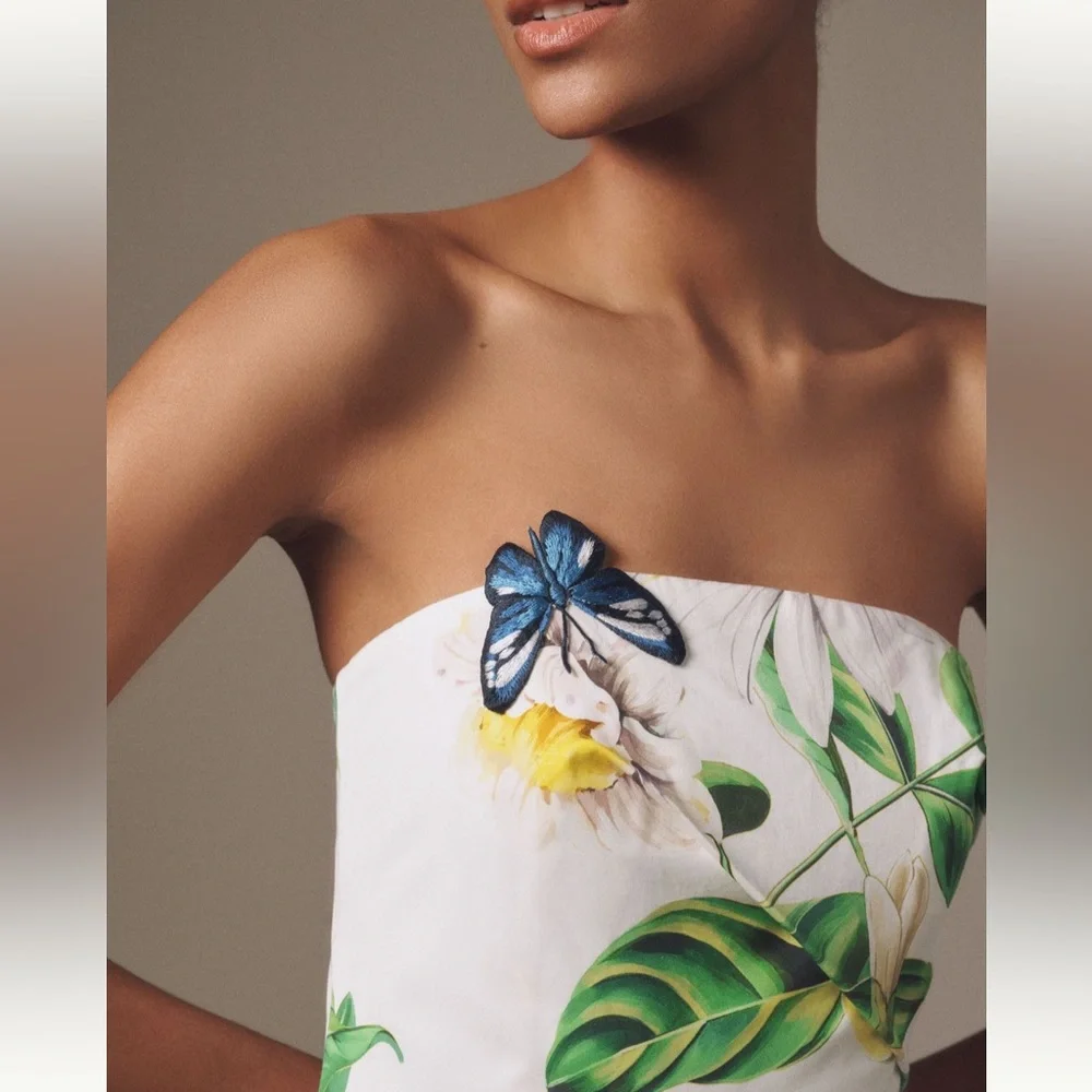 🆕 LEO LIN Lynn Strapless Midi Dress 🦋 - Picture 4 of 4